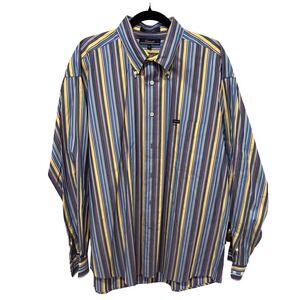 Facconable Men's XL Striped Button Down 100%‎ Cotton Shirt